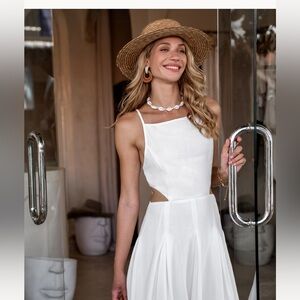 Elegant White Sleeveless Cupshe Dress